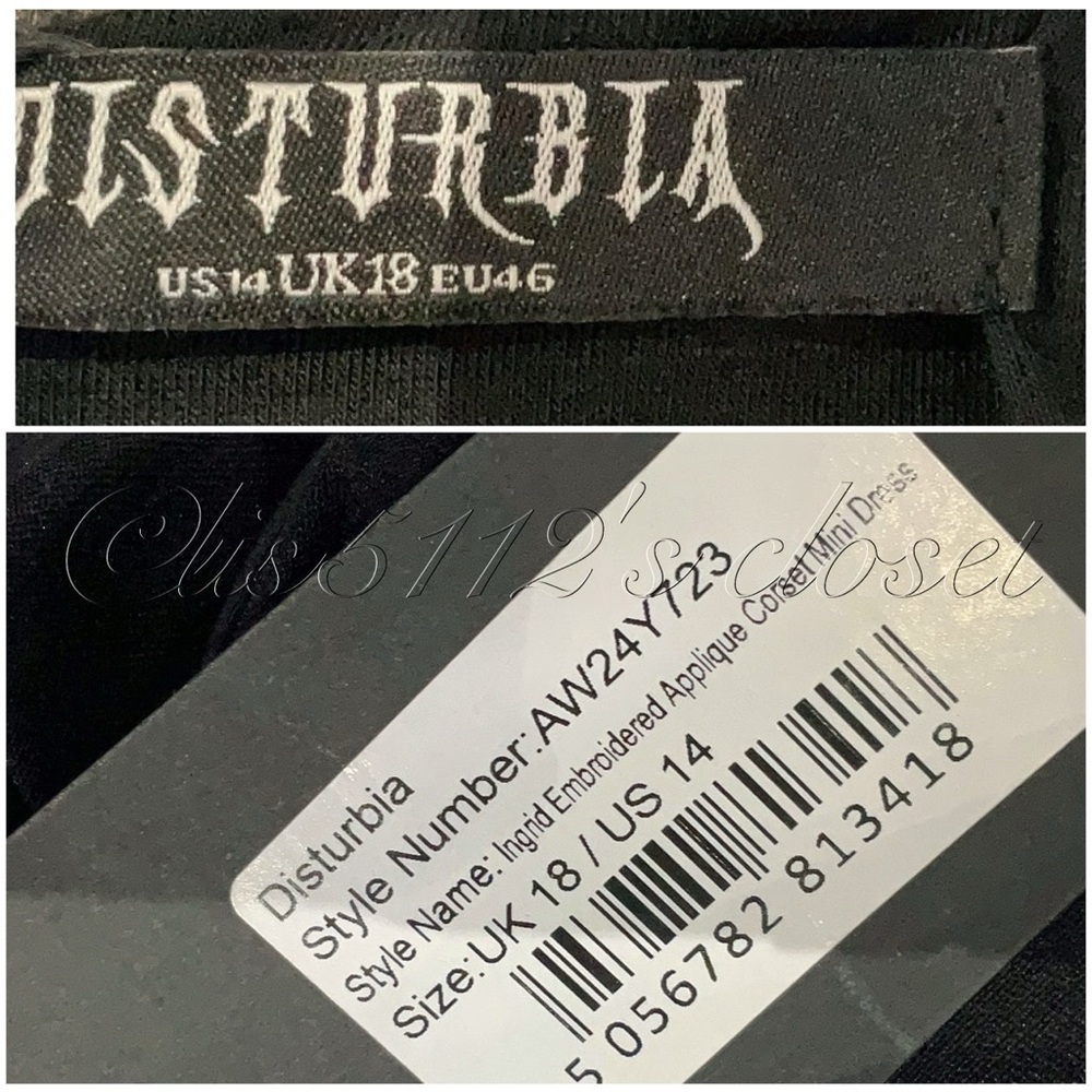 Disturbia Ingrid Embroidered Hand Applique Babydoll Corset Mini Dress Size 14 1X - Picture 11 of 16